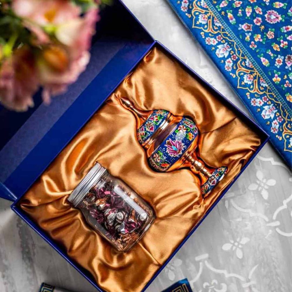 ست شکلات خوری مس و پرداز | هنر نصف جهان