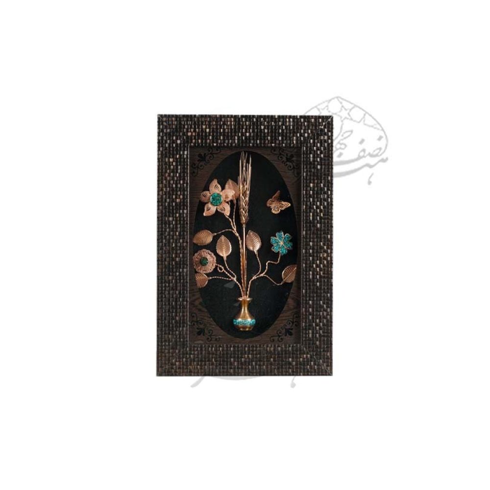 قاب فیروزه کوبی سه شاخه داخل قاب پی وی سی