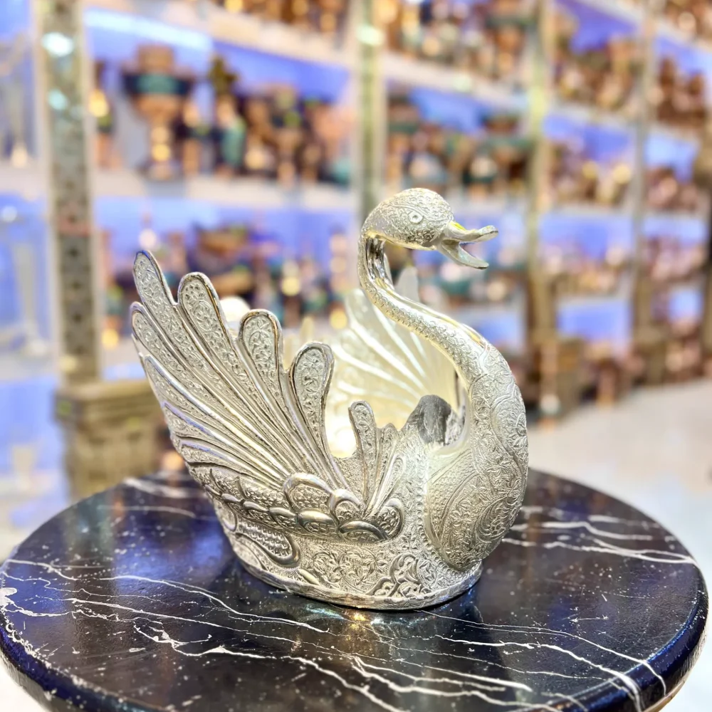 قو قلمزنی - قو بزرگ قلمزنی ریزه روکش نقره