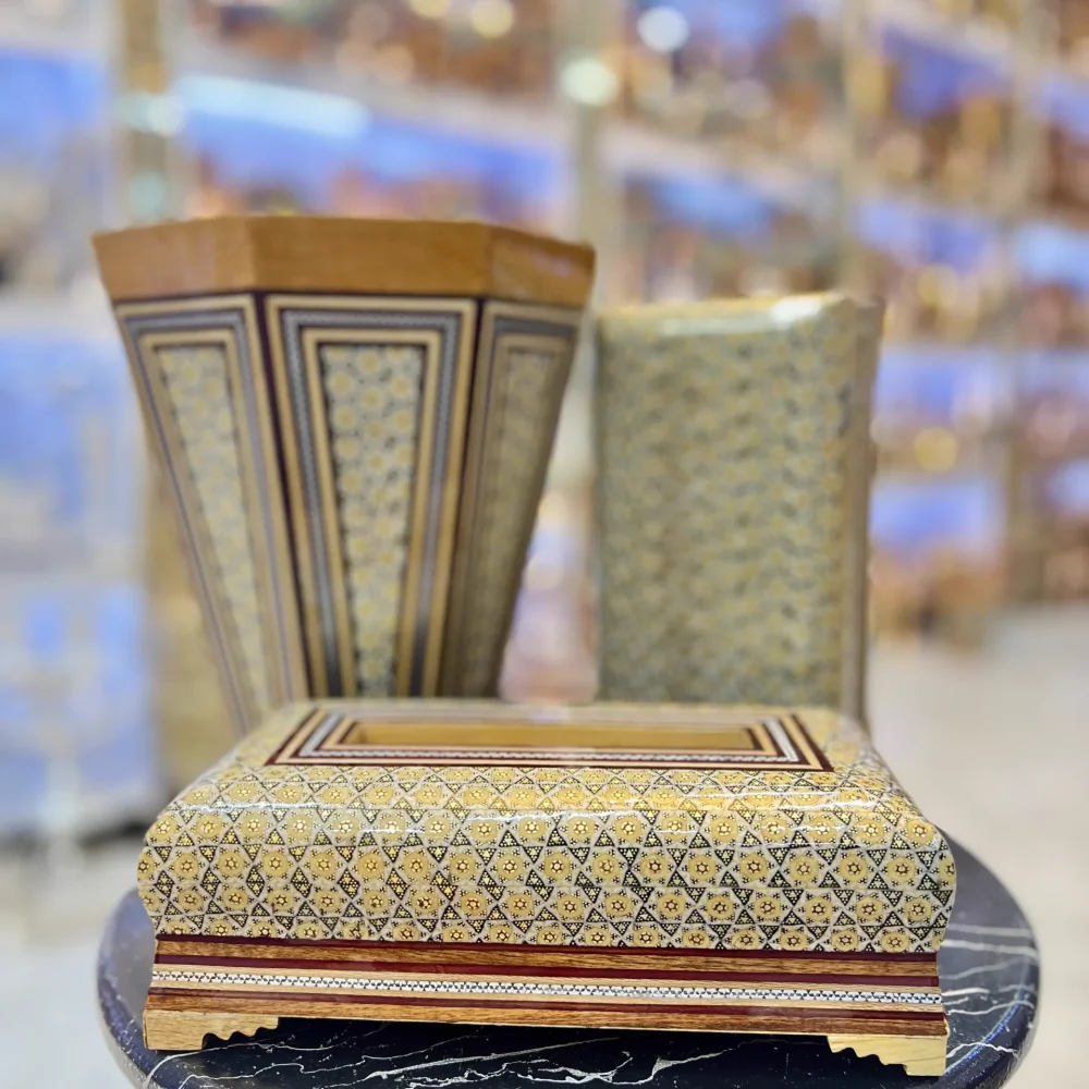 جادستمالی جاقاشقی و سطل خاتم تخمداراستخوانی سفید اعلا - ست جادستمالی ،جاقاشقی و سطل خاتم تخمداراستخوانی سفید اعلا