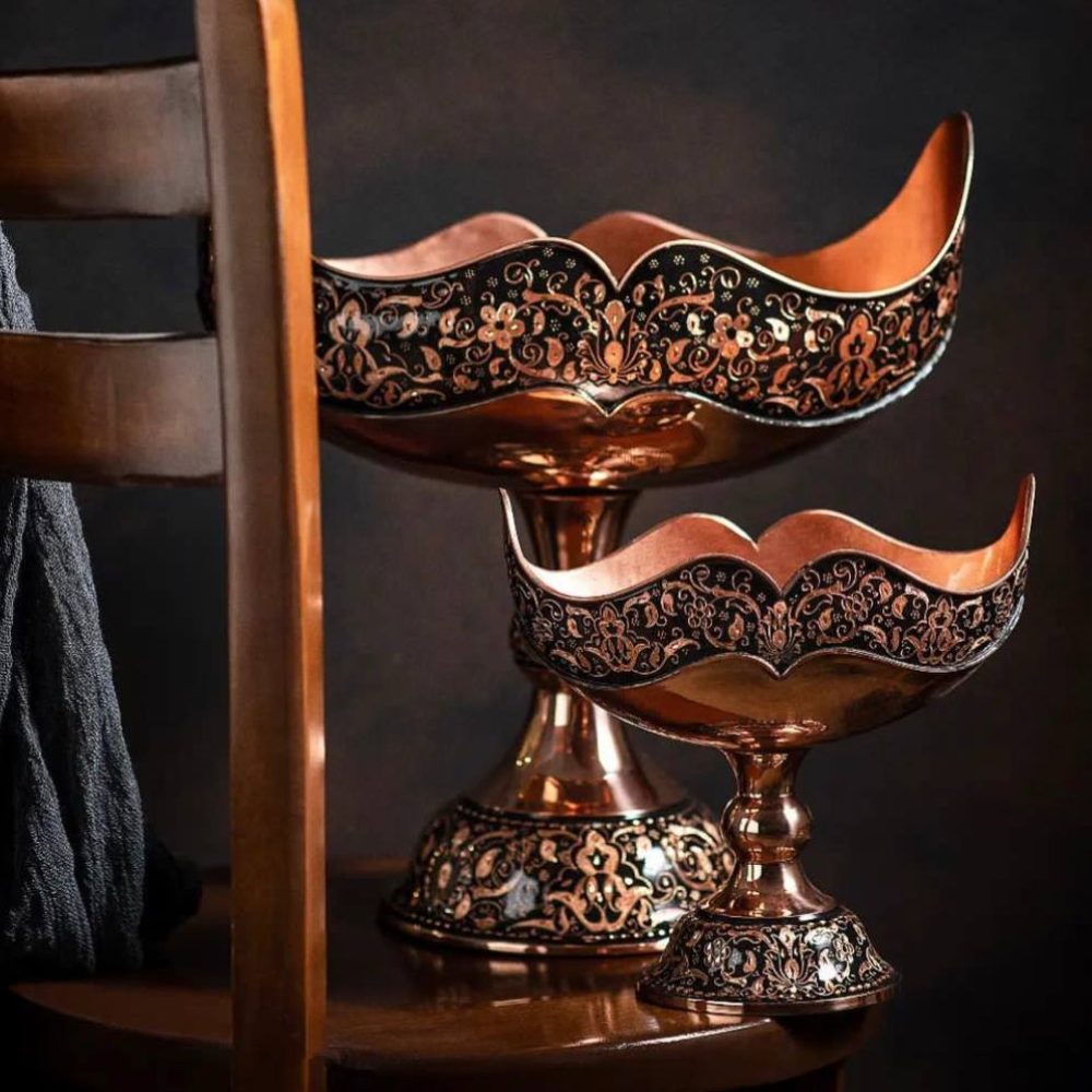 حکاکی روی مس اصفهان - کشکول حکاکی روی مس همراه با گارانتی رنگ ۱۰ ساله