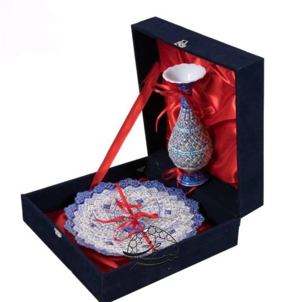 ست گلدان 20cm و بشقاب 25cm همراه با جعبه جیر